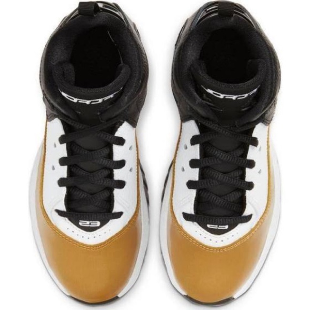 Jordan Boys B'Loyal - Basketball Shoes White/Black/Metallic Gold Size 11.0